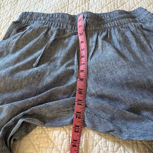 H & M LOGG Wide Leg Capri Pants Blue Sz 8 Nautical Granola Coastal Grandma Beach - Picture 10 of 10